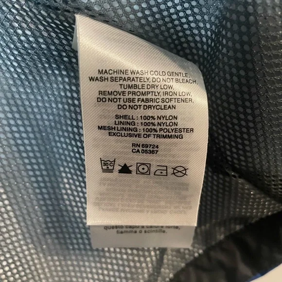 Columbia Bright Blue Hooded Rain Jacket Mesh Lining Sz M - Picture 9 of 9